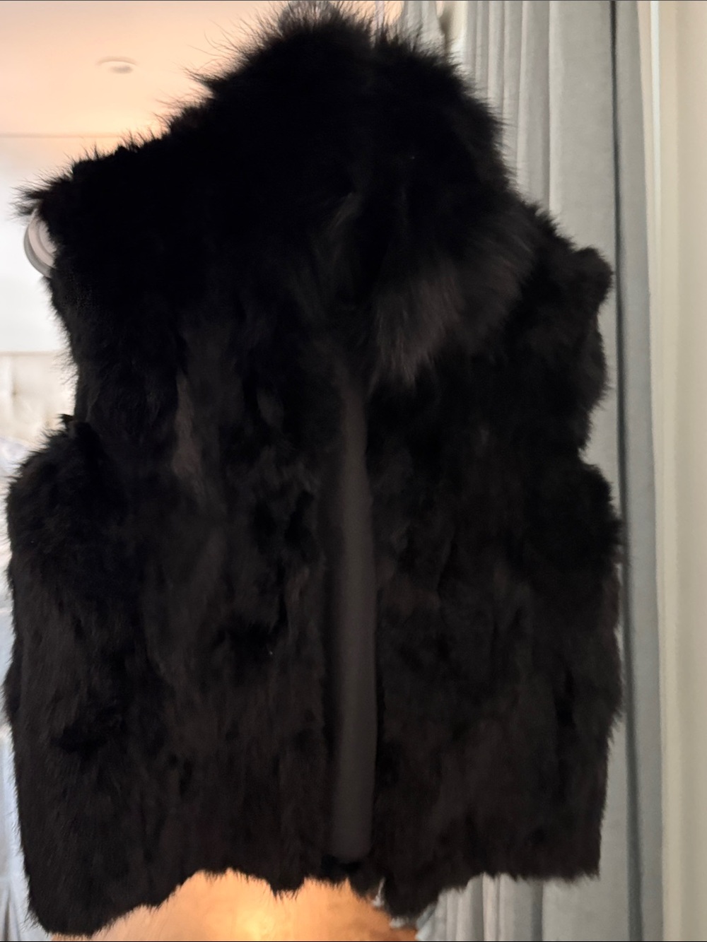 Adrienne Landau Black fur vest